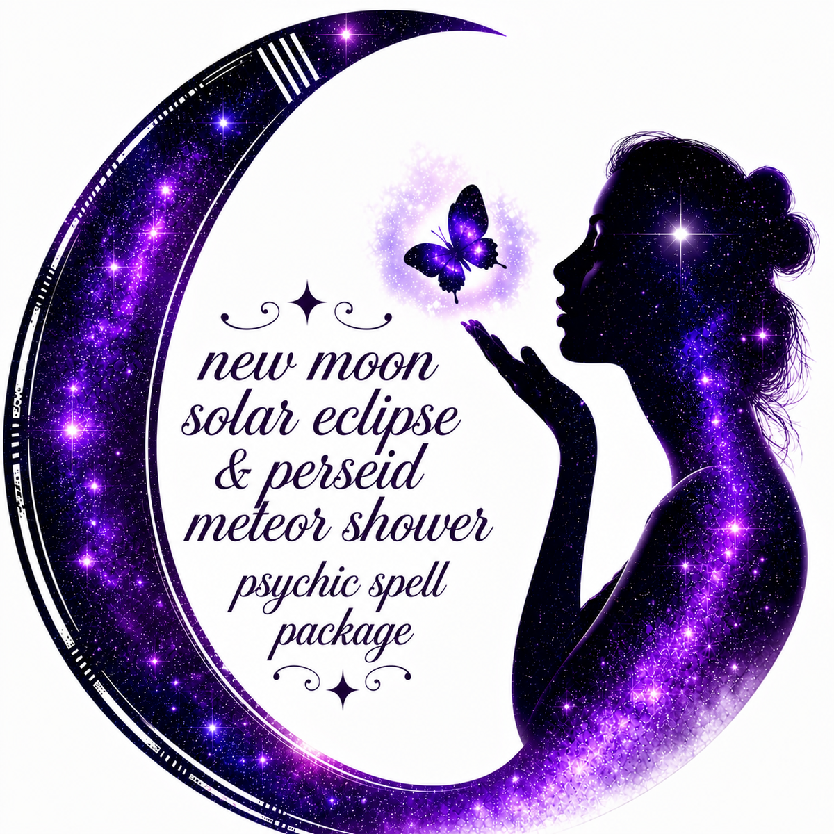 New Moon Solar Eclipse & Perseid Meteor Shower Psychic Spell package